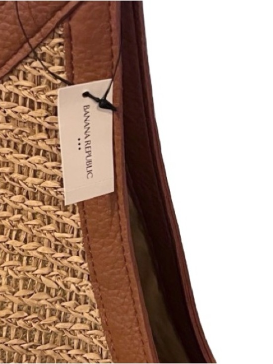 🆕- Banana Republic- Woven Hobo Straw Tote Bag with Brown Trim - Picture 8 of 9